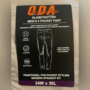 NWT One Day Away Globetrotter Pants (34x30)